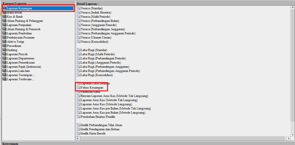 Working Capital di Financial Highlight Report