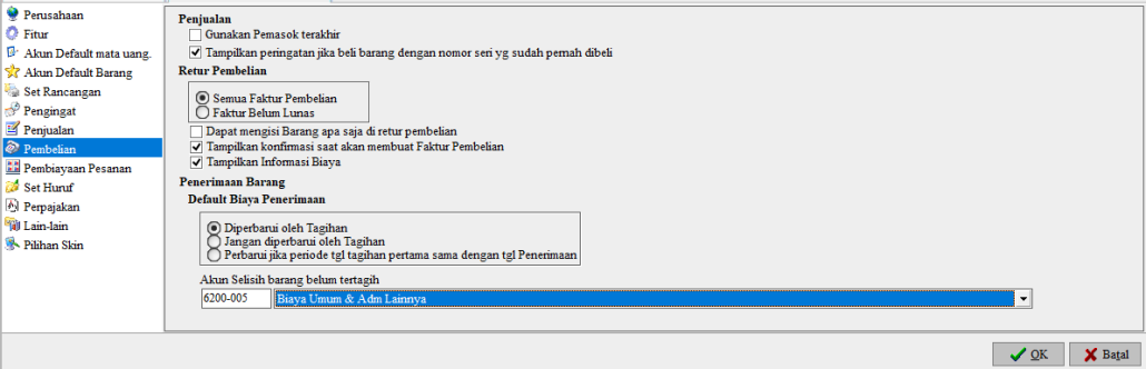 Akun Selisih Pembelian Pada Accurate