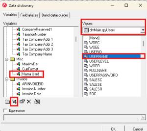 variable user name