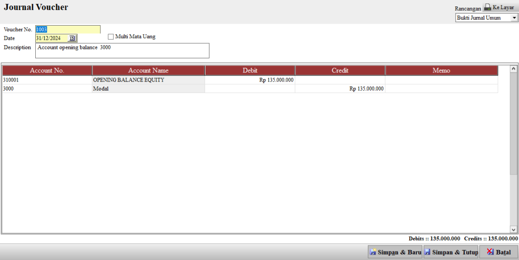 Opening Balance Equity Accurate