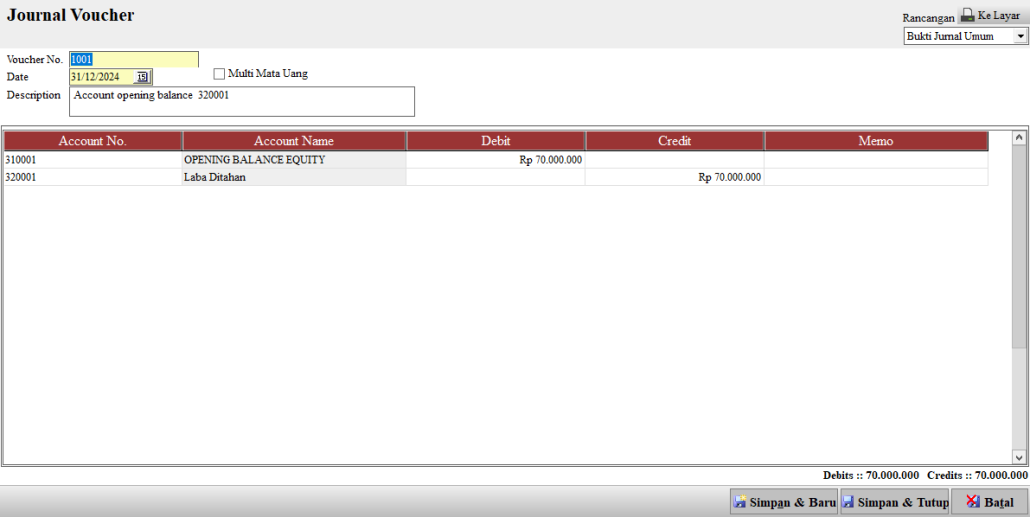 Opening Balance Equity Accurate