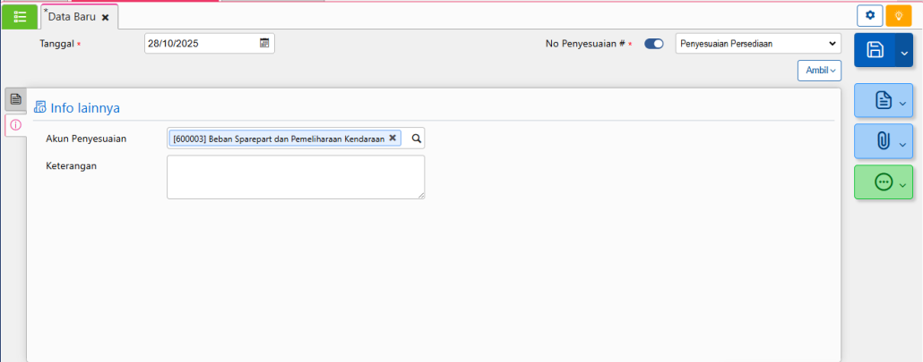 Penyesuaian Persediaan Accurate Online