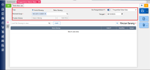 Header Form Pengeluaran bahan baku