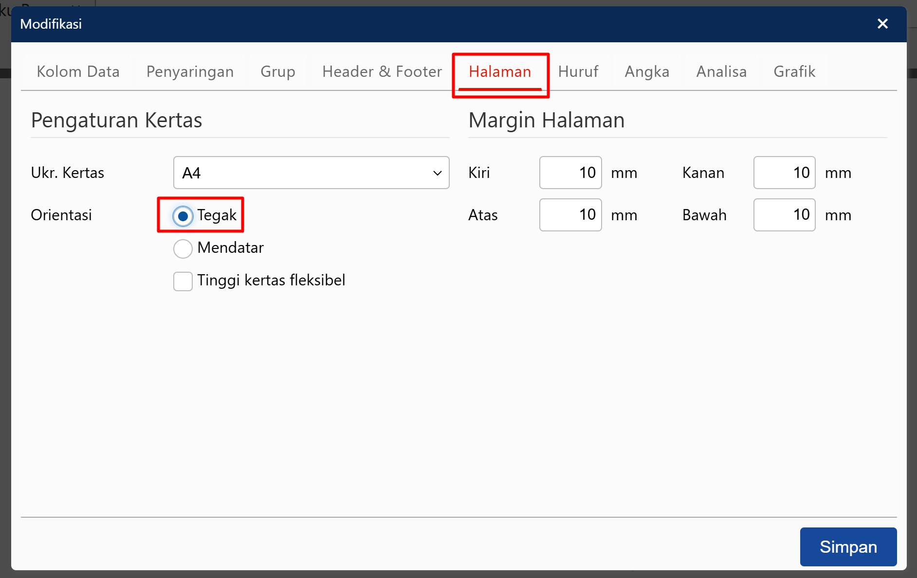 Mengubah Tampilan Laporan