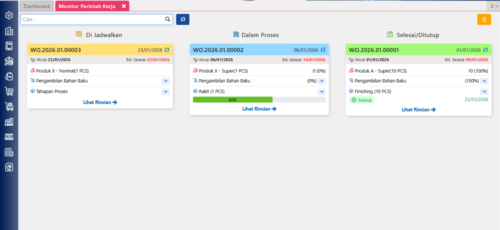 Monitoring Perintah Kerja