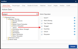 VARIABLE KATEGORI BARANG