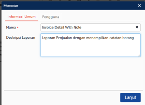 membuat laporan memorize pada accurate online