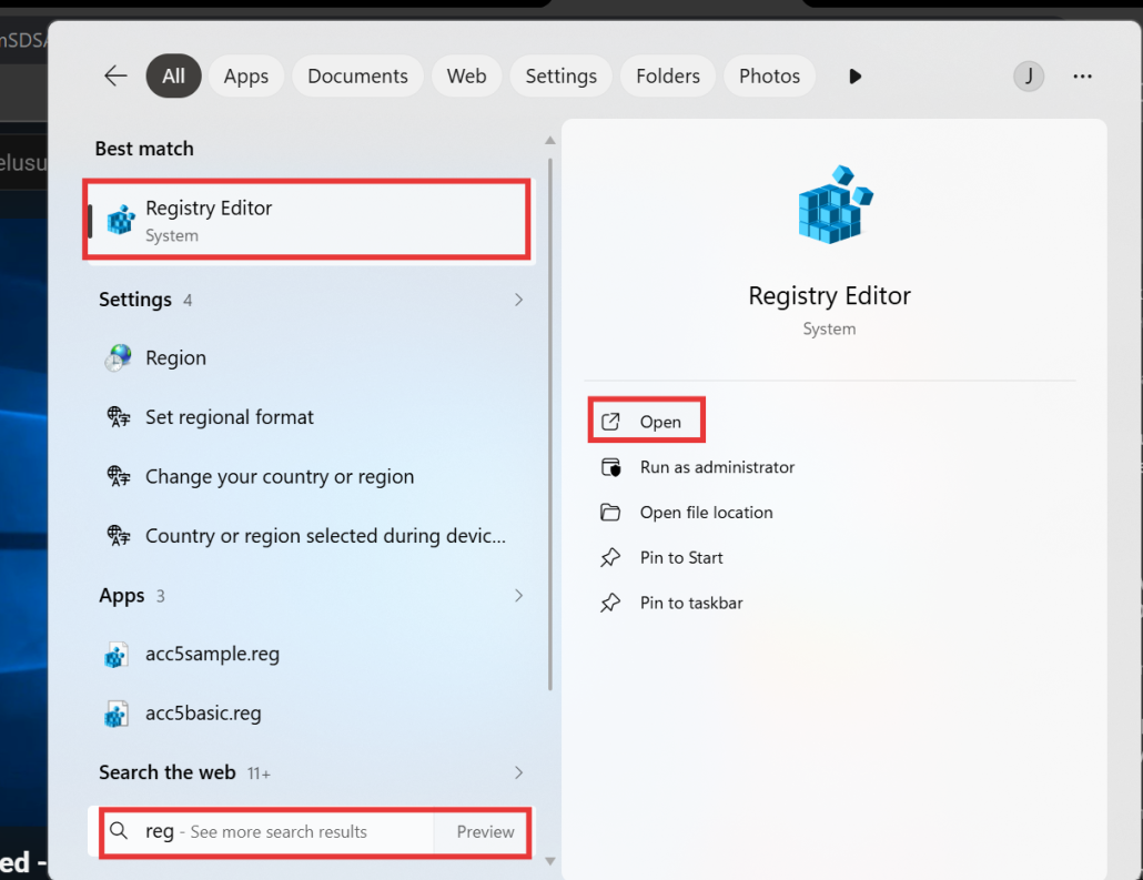 regisrty editor